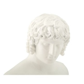 Busto masculino em resina branca, 18,2 x 12,8 x 25 cm