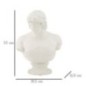 Busto masculino em resina branca, 18,2 x 12,8 x 25 cm