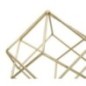 Escultura em forma de cubo em metal dourado, 16 x 18 x 41,5 cm