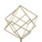Cubo scultura in metallo dorato 16x18x52,5 cm