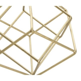 Cubo scultura in metallo dorato 16x18x52,5 cm