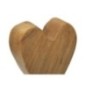 Cuore su piede in teak marrone 10x10x25 cm - Pezzo unico