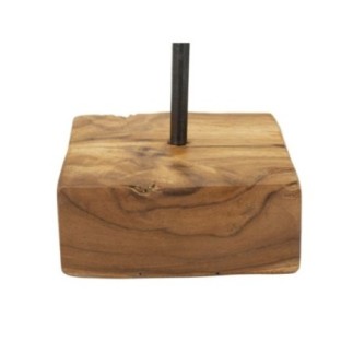 Cuore su piede in teak marrone 10x10x25 cm - Pezzo unico