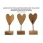 Cuore su piede in teak marrone 10x10x25 cm - Pezzo unico