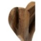 Corazón sobre pie en teka marrón 15x10x35 cm - Pieza única