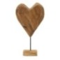 Corazón sobre pie en teka marrón 25x12x45 cm - Pieza única