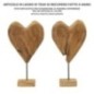 Cuore su piede in teak marrone 25x12x45 cm - Pezzo unico