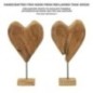 Cuore su piede in teak marrone 25x12x45 cm - Pezzo unico