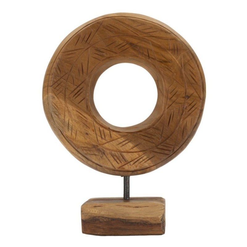 Círculo com base em teca castanha, 20 x 10 x 28 cm - Peça única Círculo com base em teca castanha, 20 x 10 x 28 cm - Peça única