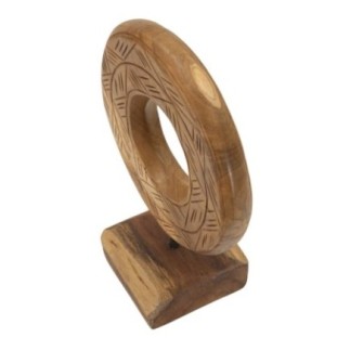 Cercle sur pied en teck marron 20x10x28 cm - Pièce unique