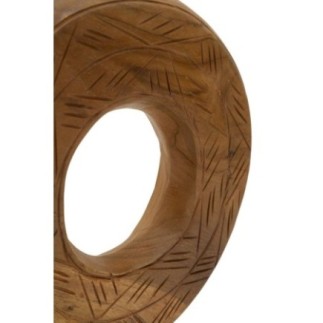 Cercle sur pied en teck marron 20x10x28 cm - Pièce unique