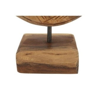 Círculo com base em teca castanha, 20 x 10 x 28 cm - Peça única