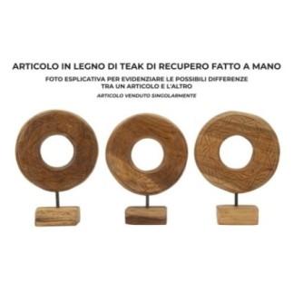 Cercle sur pied en teck marron 20x10x28 cm - Pièce unique