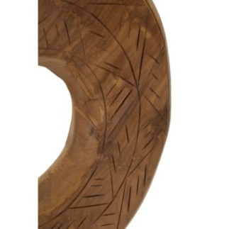 Círculo com base em teca castanha, 28 x 10 x 38 cm - Peça única