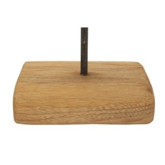 Círculo com base em teca castanha, 28 x 10 x 38 cm - Peça única