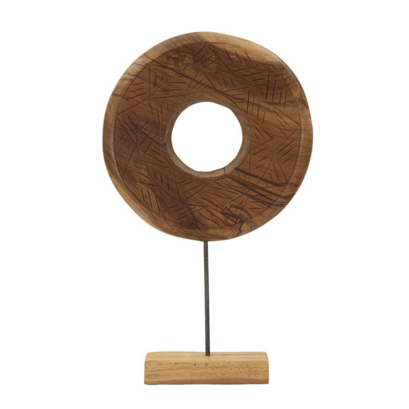Cercle sur pied en teck marron 35x10x58 cm - Pièce unique