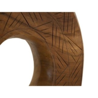 Círculo com base em teca castanha, 35 x 10 x 58 cm - Peça única