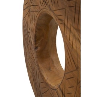 Círculo com base em teca castanha, 35 x 10 x 58 cm - Peça única