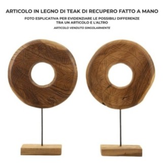 Cercle sur pied en teck marron 35x10x58 cm - Pièce unique