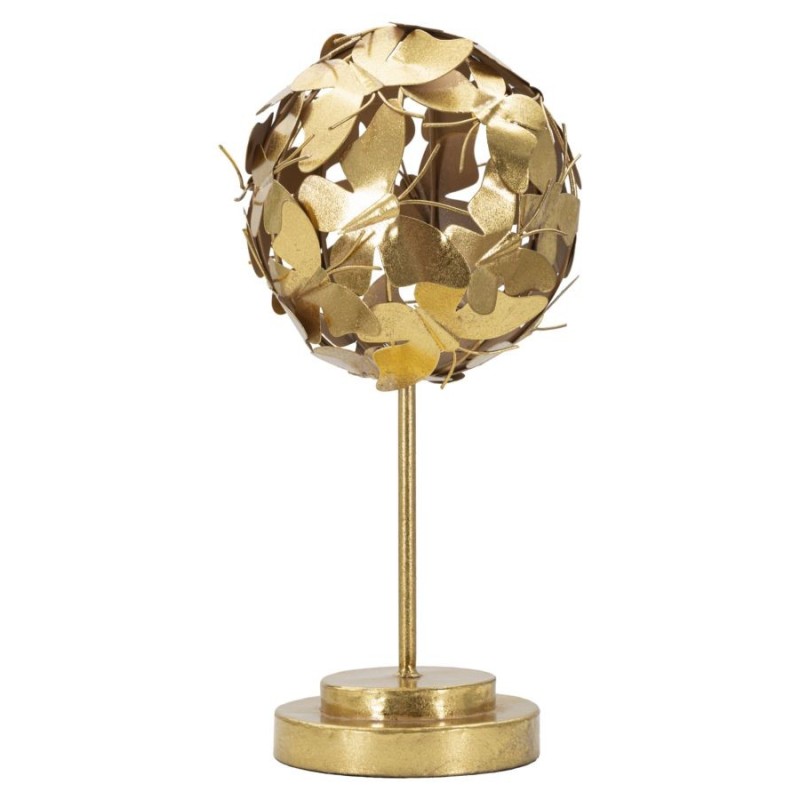 Sfera decorativa su base in metallo dorato 19,5x40,5 cm