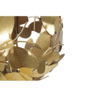 Sfera decorativa su base in metallo dorato 19,5x40,5 cm