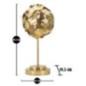 Sfera decorativa su base in metallo dorato 19,5x40,5 cm