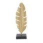 Folha decorativa sobre base de metal dourado 10x10x34 cm Folha decorativa sobre base de metal dourado 10x10x34 cm
