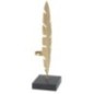 Folha decorativa sobre base de metal dourado 10x10x34 cm Folha decorativa sobre base de metal dourado 10x10x34 cm