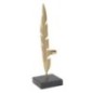 Folha decorativa sobre base de metal dourado 10x10x34 cm Folha decorativa sobre base de metal dourado 10x10x34 cm