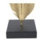 Hoja decorativa sobre base de metal dorado 10x10x34 cm