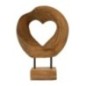 Cuore intagliato in teak marrone 20x10x28 cm - Pezzo unico