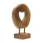 Cœur sculpté en teck marron 20x10x28 cm - Pièce unique