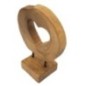 Cœur sculpté en teck marron 20x10x28 cm - Pièce unique