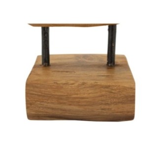 Cœur sculpté en teck marron 20x10x28 cm - Pièce unique