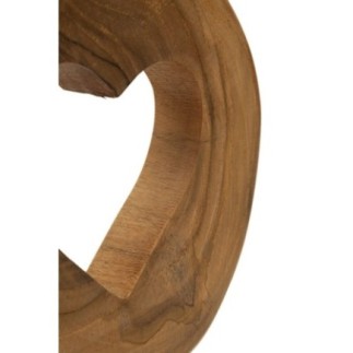 Cœur sculpté en teck marron 20x10x28 cm - Pièce unique