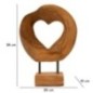 Cuore intagliato in teak marrone 20x10x28 cm - Pezzo unico
