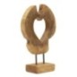 Cœur sculpté en teck marron 28x10x38 cm - Pièce unique