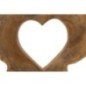 Corazón tallado en teca marrón 28x10x38 cm - Pieza única