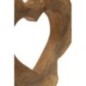 Cœur sculpté en teck marron 28x10x38 cm - Pièce unique