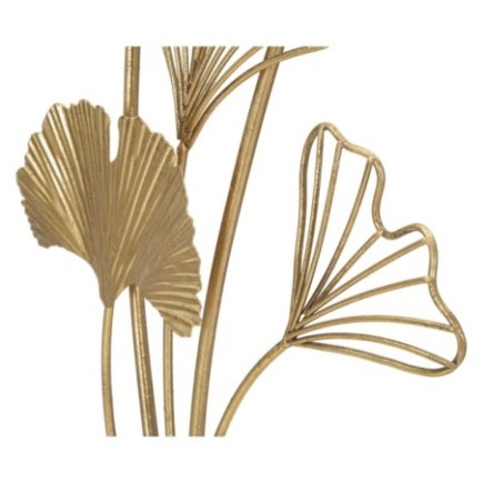 Sculpture de feuilles en métal doré 26x11.5x44.5 cm