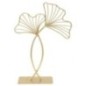 Sculpture de feuilles en métal doré 25x8.5x35 cm