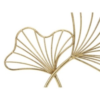 Sculpture de feuilles en métal doré 25x8.5x35 cm