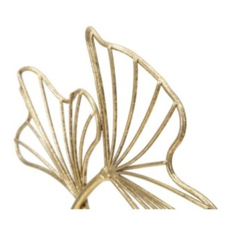 Sculpture de feuilles en métal doré 25x8.5x35 cm