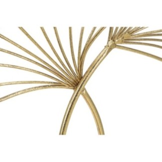 Sculpture de feuilles en métal doré 25x8.5x35 cm