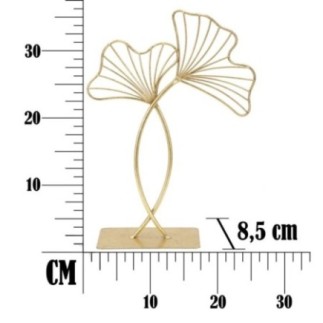 Sculpture de feuilles en métal doré 25x8.5x35 cm
