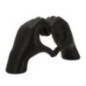 Sculpture en forme de cœur en résine noire 25x7.5x13.5 cm