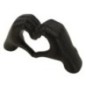 Sculpture en forme de cœur en résine noire 25x7.5x13.5 cm