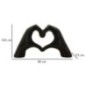 Scultura a forma di cuore in resina nera 25x7,5x13,5 cm