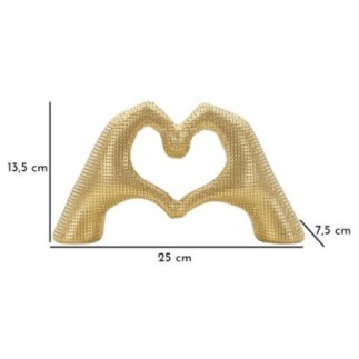 Sculpture en forme de cœur en résine doré 25x7.5x13.5 cm