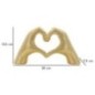 Scultura a forma di cuore in resina dorata 25x7,5x13,5 cm